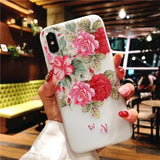3D Flower Emboss iPhone Cover Case