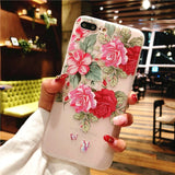 3D Relief Flower Luxury iPhone Cover Case
