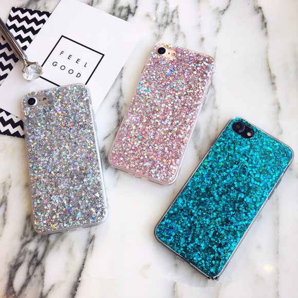 Crystal Shiny Soft TPU Cover Fundas for iPhone