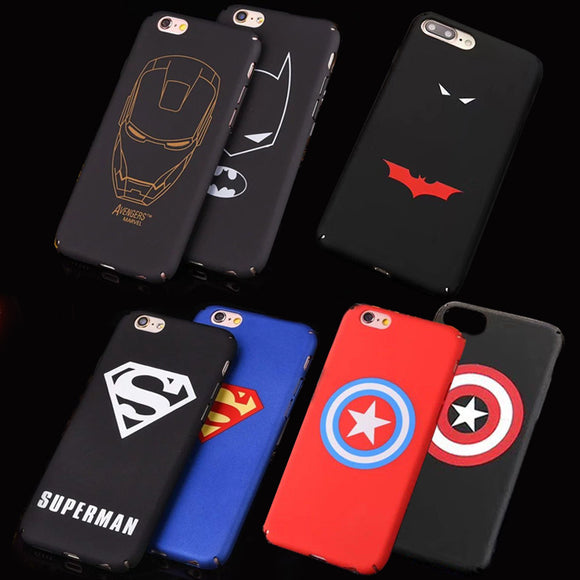 Marvel Iron Man Spiderman Batman Superman Phone Cases For iphone 8 Plus 7 X 6 6S Plus Hard Back Case Cover Shell Fundas Coque