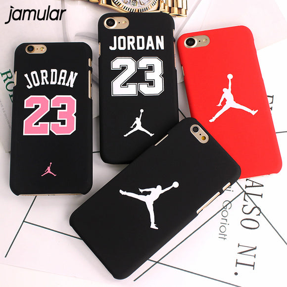 JAMULAR Slim NBA Matte Case For iPhone X 7 6 6S Plus Hard Plastic Back Cover Jordan Case For iphone 7 8 6 6s Plus 5s SE Cover