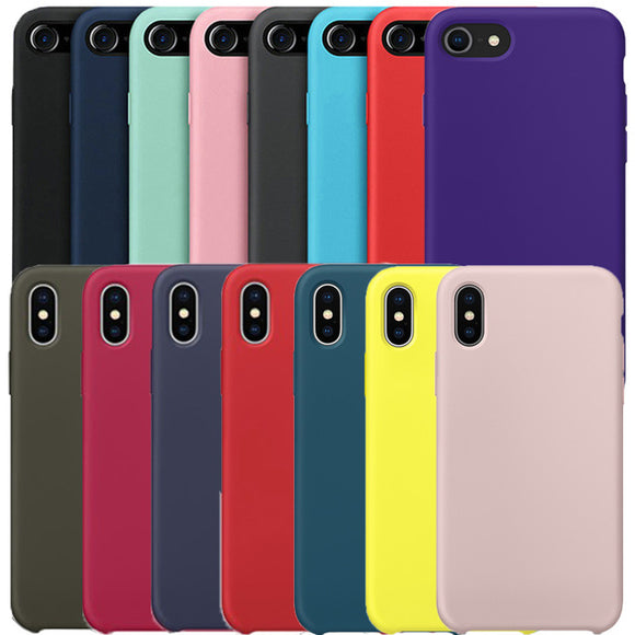 Original Have LOGO Silicone Case For iPhone 7 8 Plus Phone Silicon Cover For iphone X 6S 6 Plus 5 5s SE For Apple Retail Box