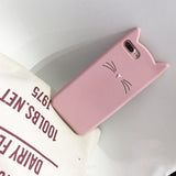 OLLIVAN For iPhone 7 case Cute 3D Moustache Cat case for iPhone 5S 6 5 6s plus case Soft Silicon Back Cover for iPhone 7 8 plus