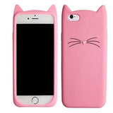 OLLIVAN For iPhone 7 case Cute 3D Moustache Cat case for iPhone 5S 6 5 6s plus case Soft Silicon Back Cover for iPhone 7 8 plus