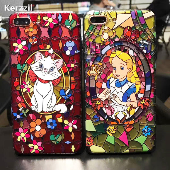 Kerzzil Snow White Mermaid Cute Case For iPhone7 6 6s Plus 3D Relief Cartoon Hard PC Phone Back Cover Case For iPhone X 6 8  6S