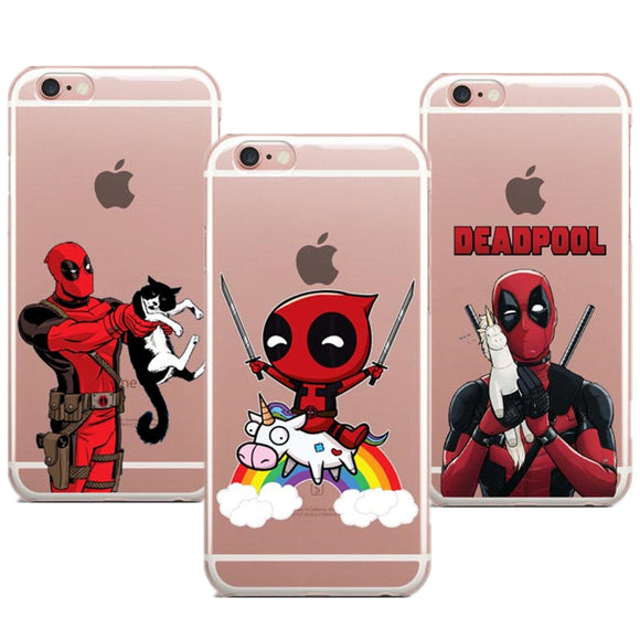 Phone case Funny Spiderman Comics Deadpool soft TPU clear case cover for Apple iPhone X 8 7 7plus 6 6S 6plus 5S SE coque fundas
