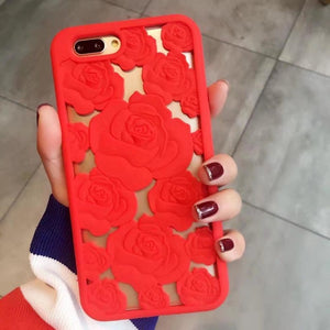 3D Rose Flowers Soft iPhone Cover Case
