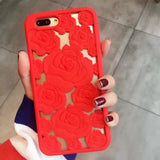 3D Rose Flowers Soft iPhone Cover Case