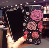 3D Rose Flower Embroidery Style iPhone Case