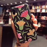 3D Rose Flower Embroidery Style iPhone Case